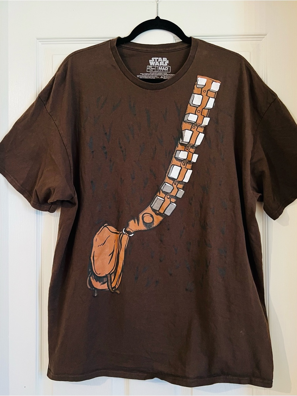 MAD Engine Star Wars Chewbacca Bandolier Graphic Brown T-Shirt XXL